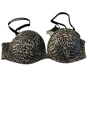 Victoria Secrets Leopard Print Push-Up Bra - Black & Cream